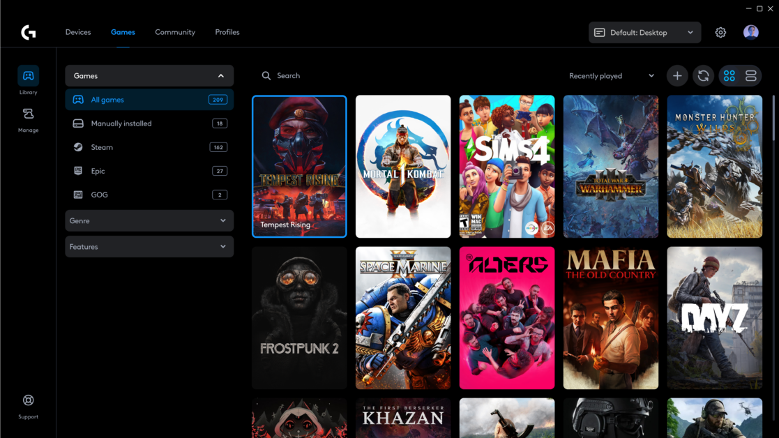 Logitech G HUB Games