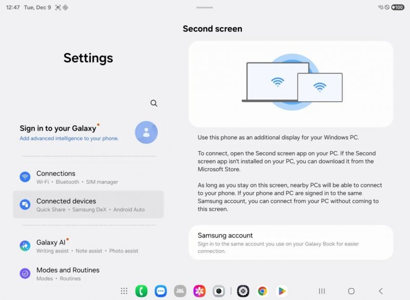Funkcija Second Screen Samsung