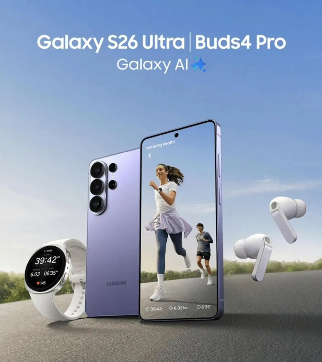 Samsung Galaxy S26 Ultra in Galaxy Buds4