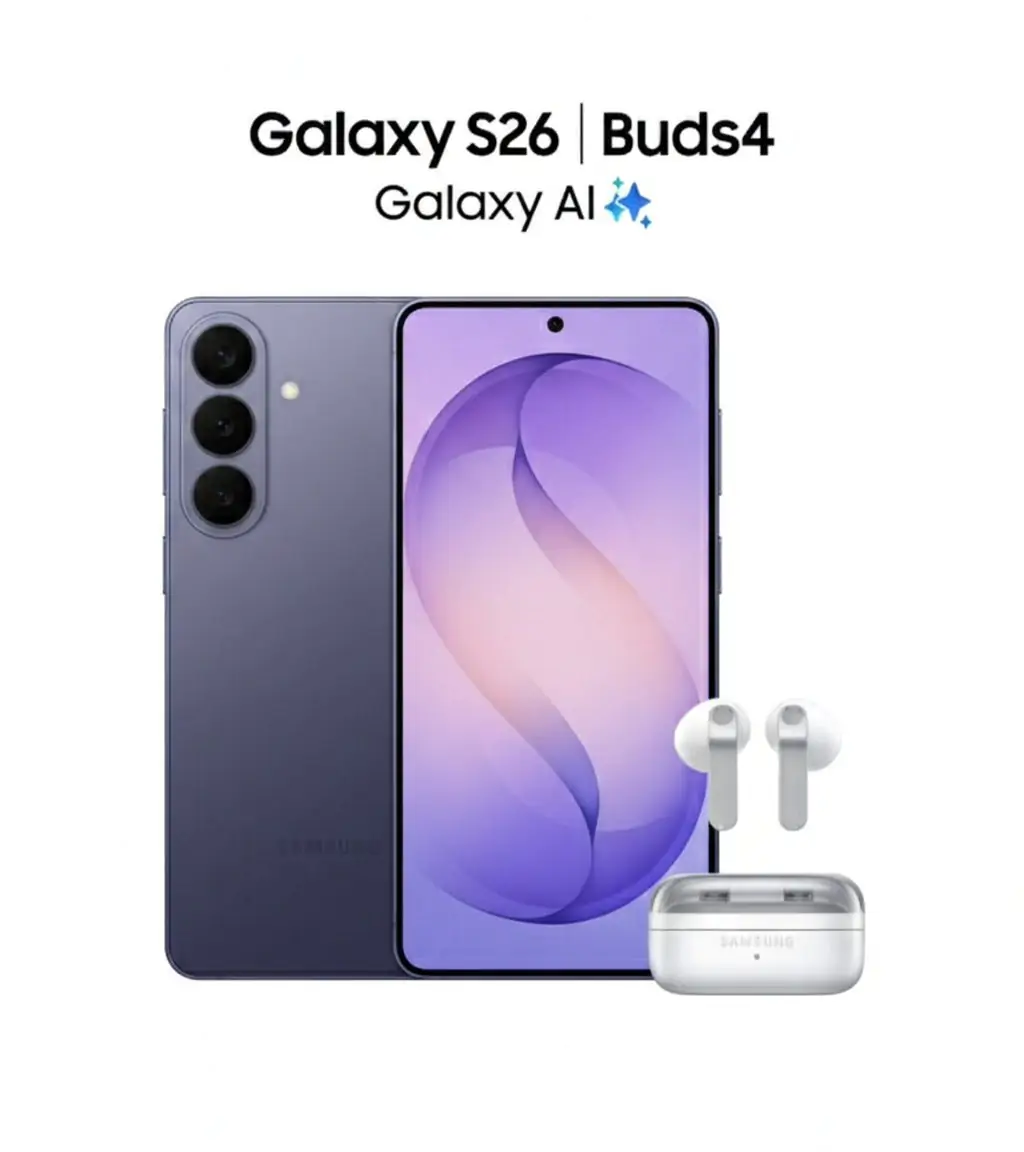 Samsung Galaxy S26 in Galaxy Buds4