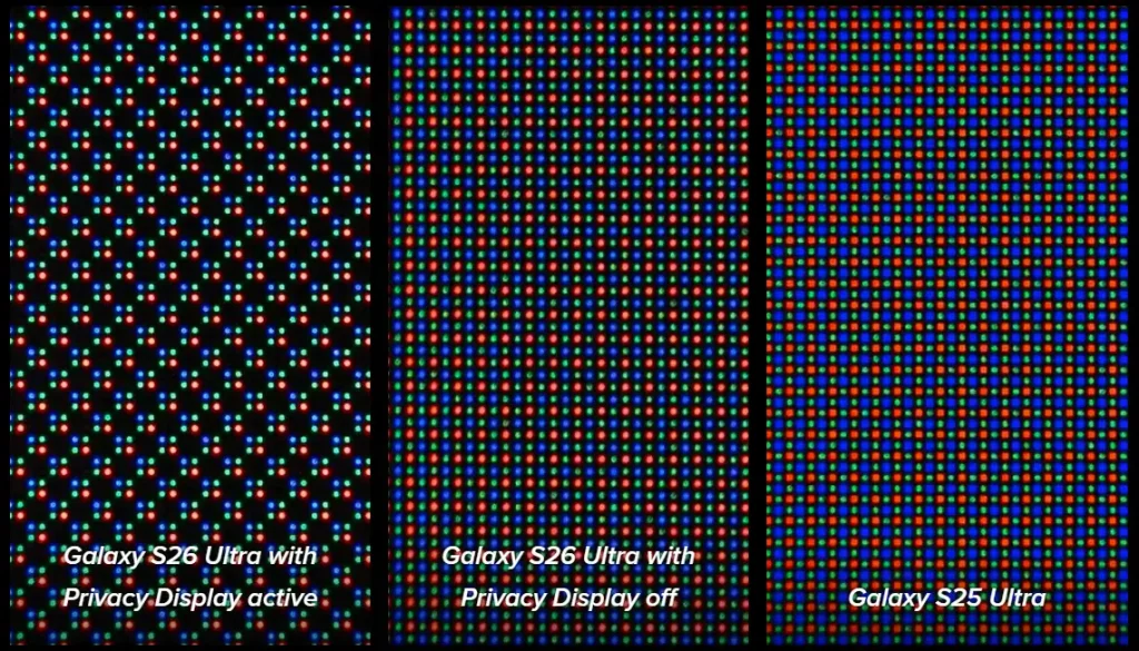 Samsung Galaxy S25 Ultra vs S26 Ultra Zasebni Zaslon