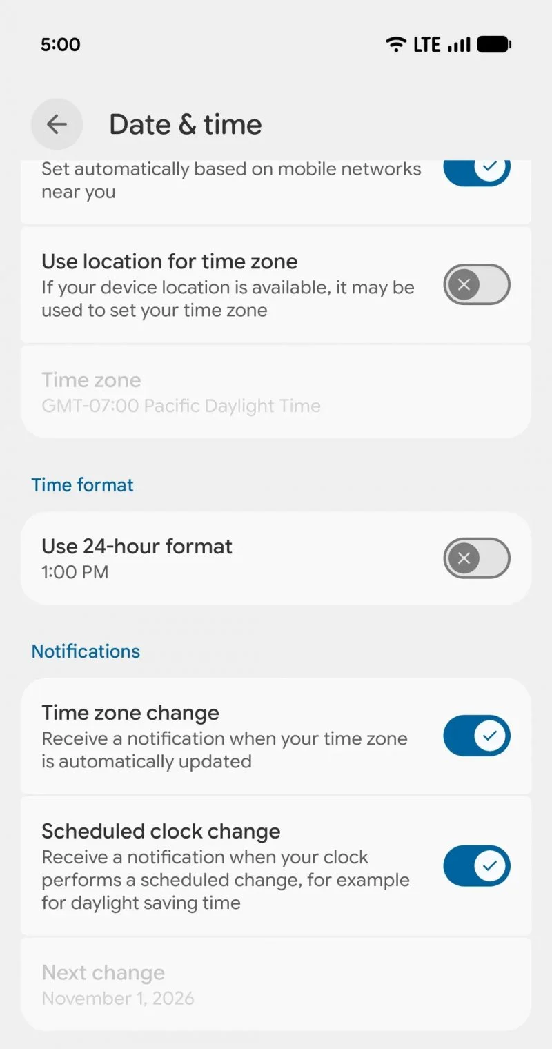 Obvestila ob prehodu na poletni čas