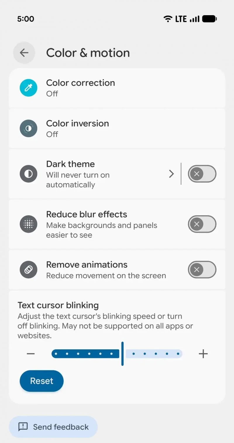 Nastavitev utripanja kazalca med tipkanjem