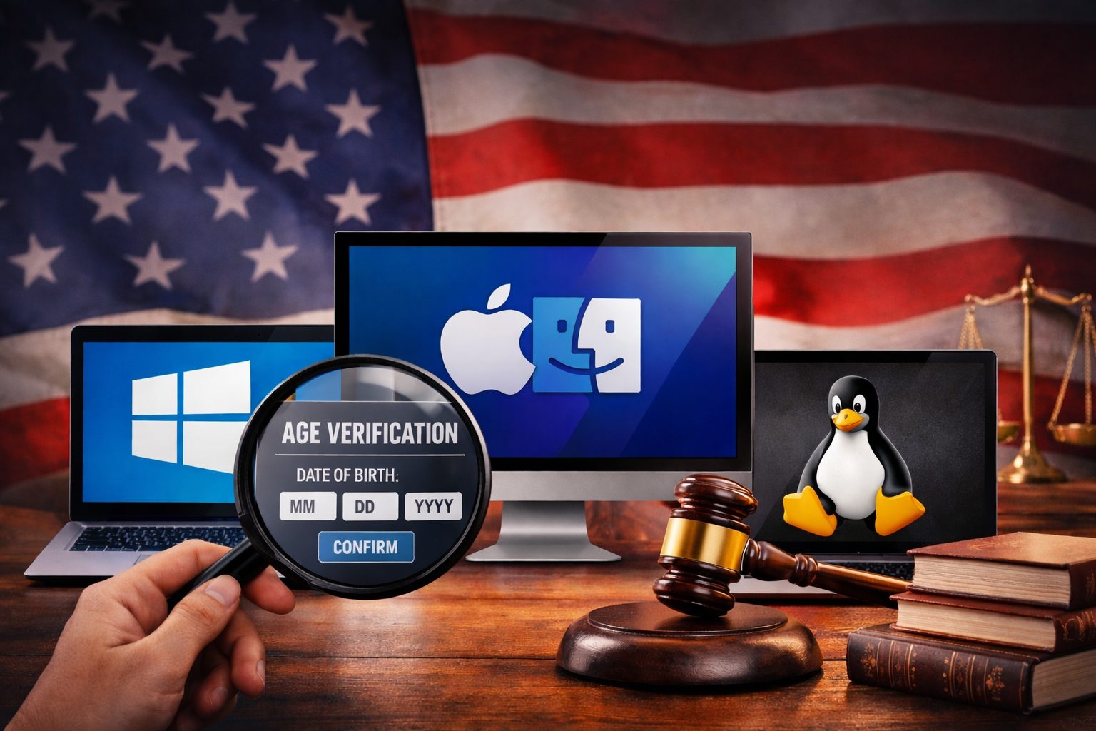 Nov zakon v ZDA bi lahko preverjanje starosti uvedel neposredno v Windows, macOS in Linux