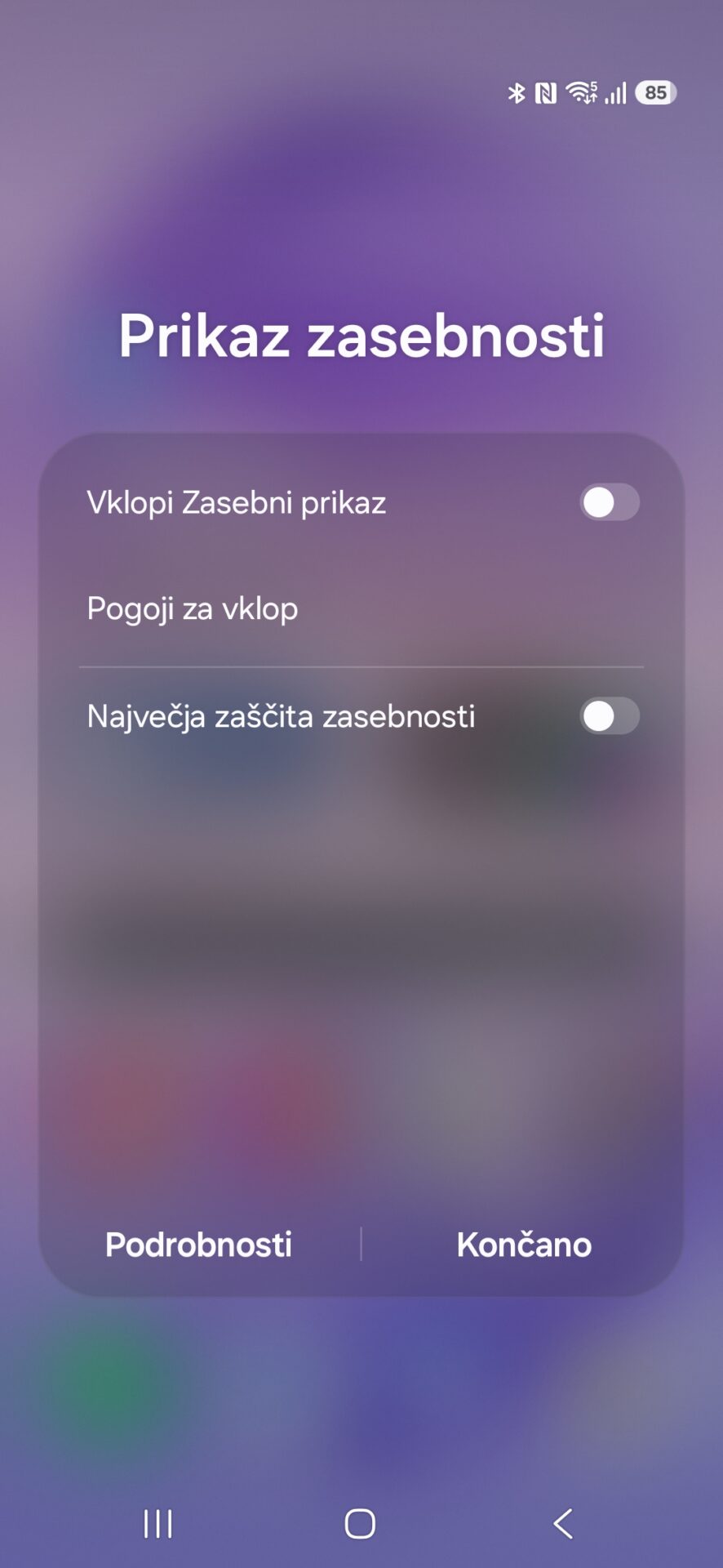 Nastavitev Prikaza zasebnosti