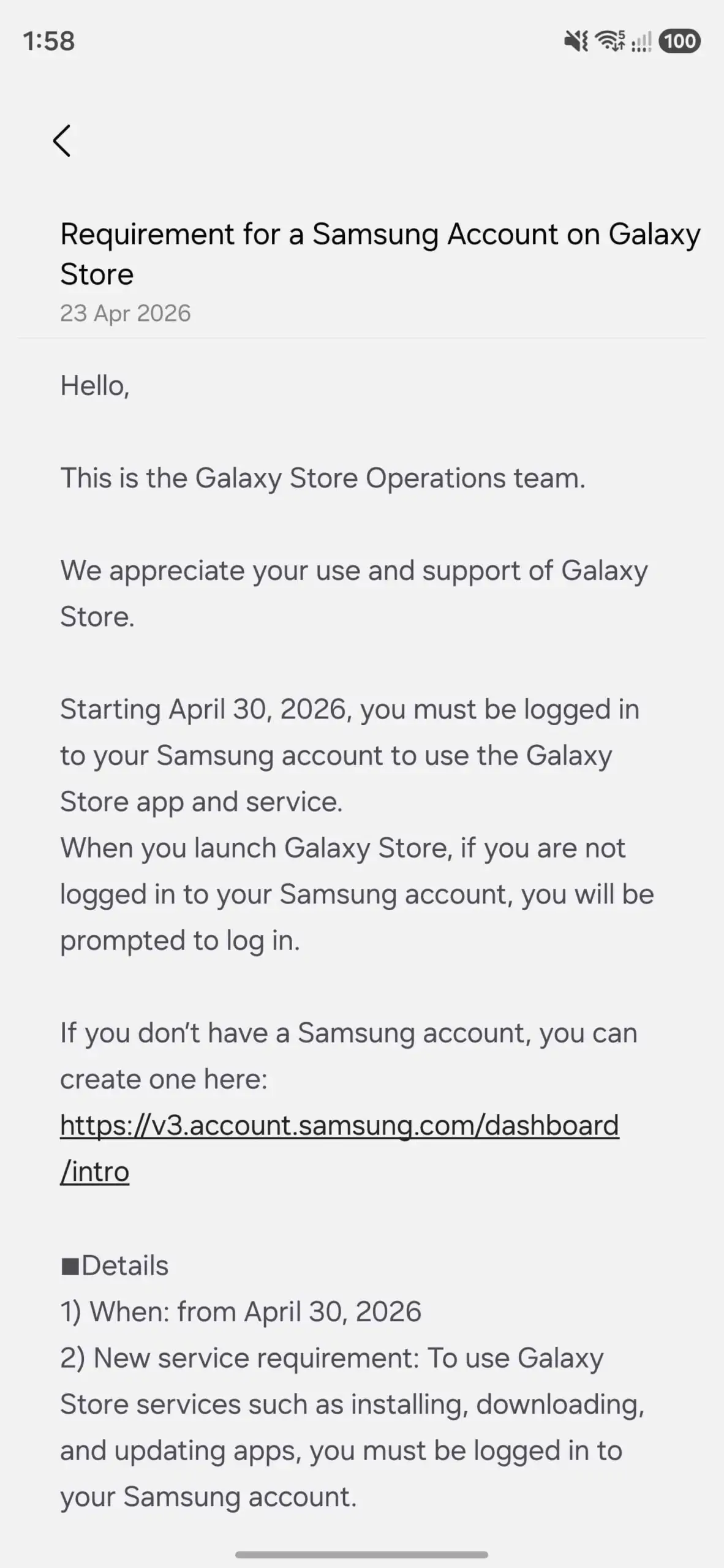 Galaxy Store brez Samsung računa ne bo več deloval