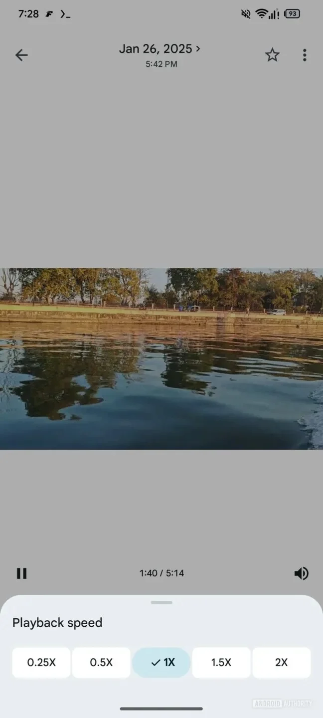 Google Photos Nadzor hitrosti videa neposredno v aplikaciji
