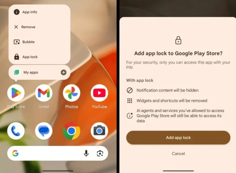 Android Canary 2604 Zapiranje aplikacije