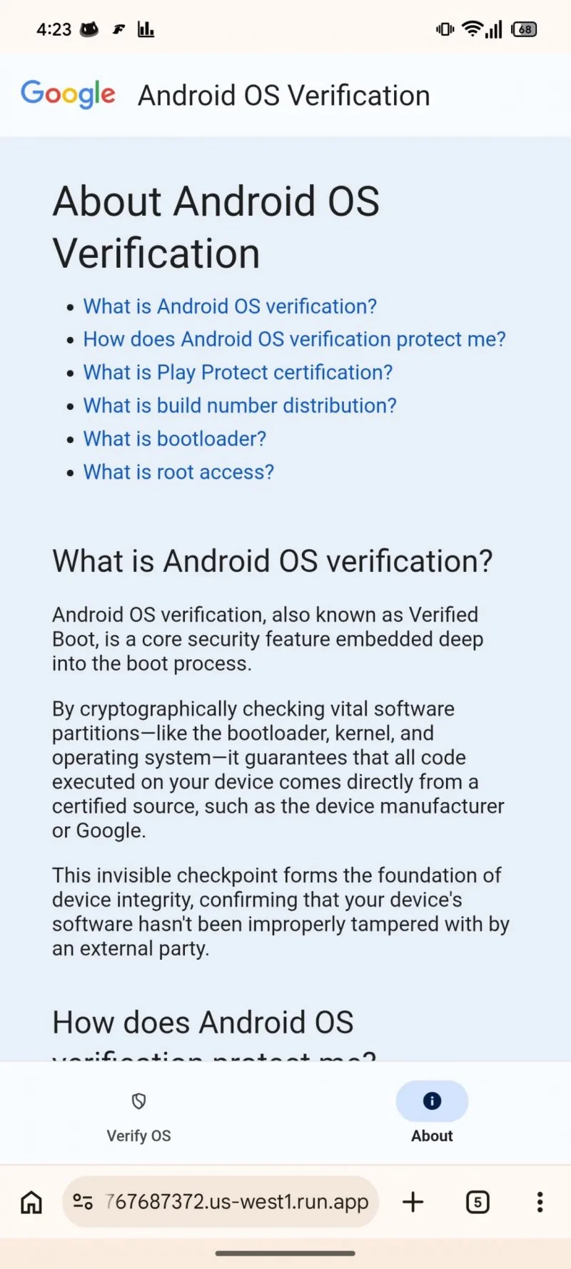 Dodatne informacije (Vir: Android Authority)