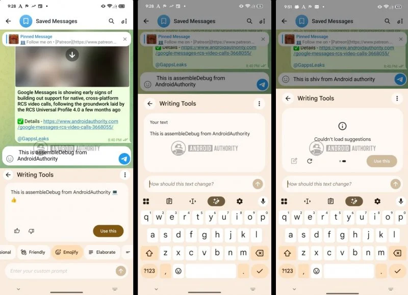 Gemini v Gboardu vir: Android Authority
