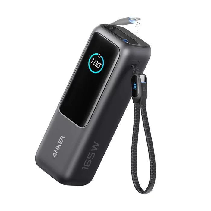 Powerbank 25000 mAh s ugrađenim USB-C kabelom, 165W