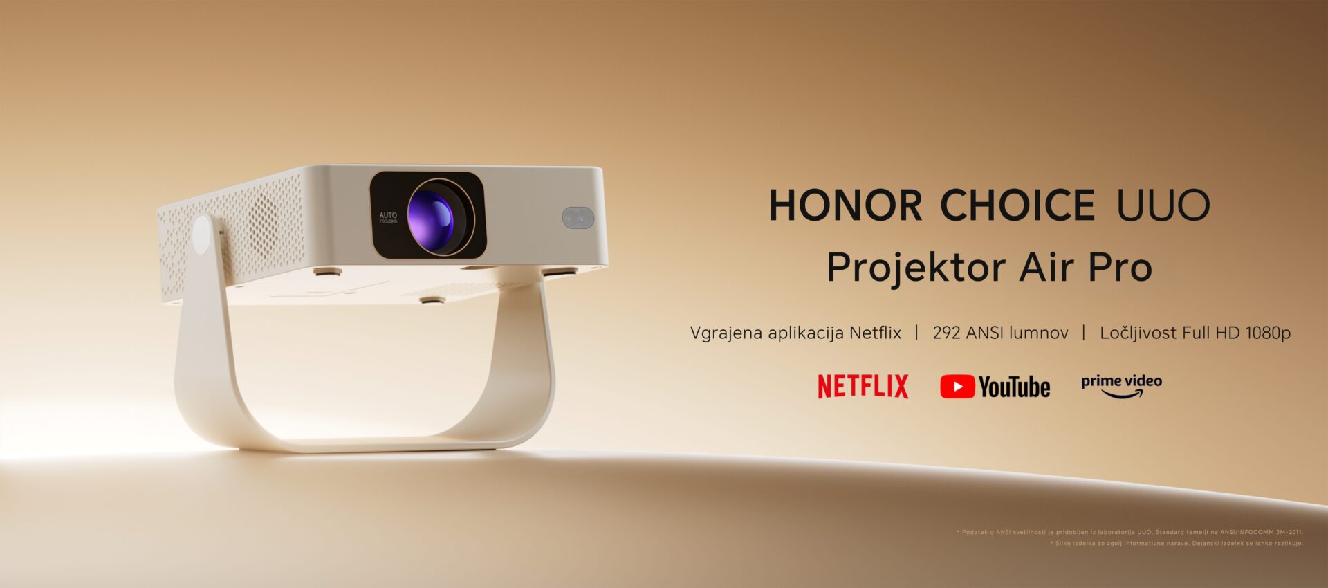 HONOR CHOICE Air Pro Projector lahko prostor spremeni v domači kino za film, serijo ali večer s prijatelji